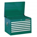CAJA SUPERIOR METÁLICA EN COLOR ROJA , MEDIDAS 660 X 455 X 484 MM.(26" X 18" X 19"), 6 CAJONES.
