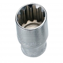 DADO CORTO SUPERTECH, MANDO 1/4", FABRICADO CON ACERO CR-VANADIO ACABADO SATINADO, NO. 7